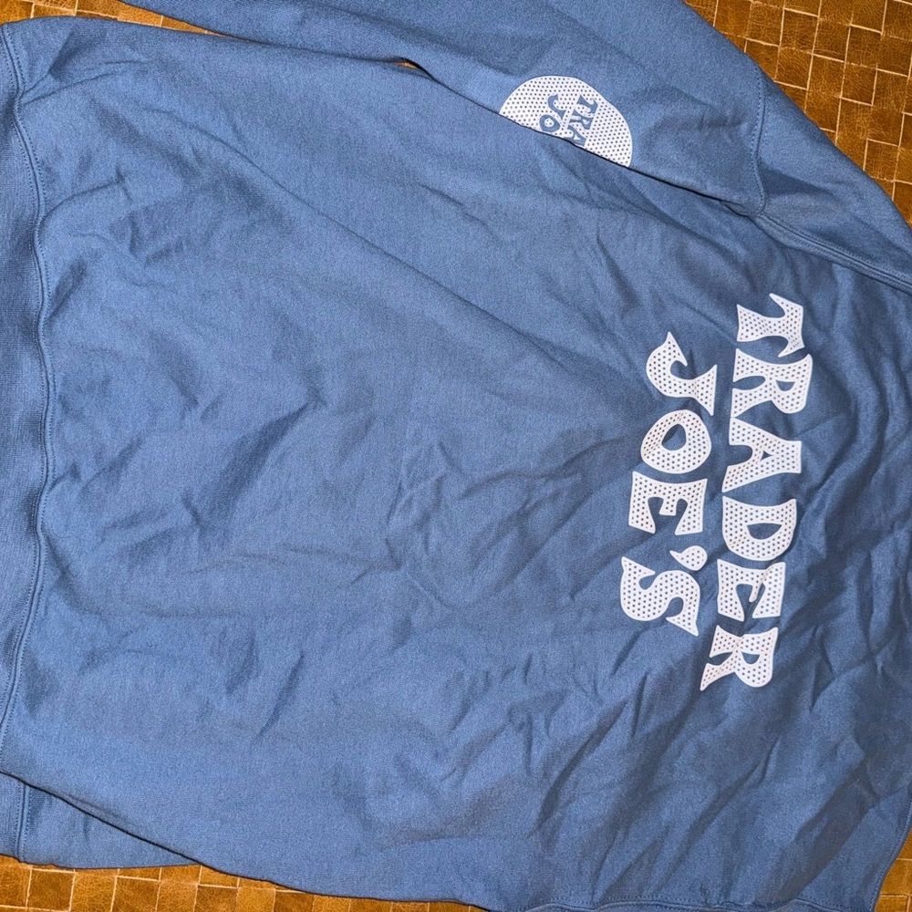 Blue/ gray Trader Joe’s Logo Graphic Crewneck